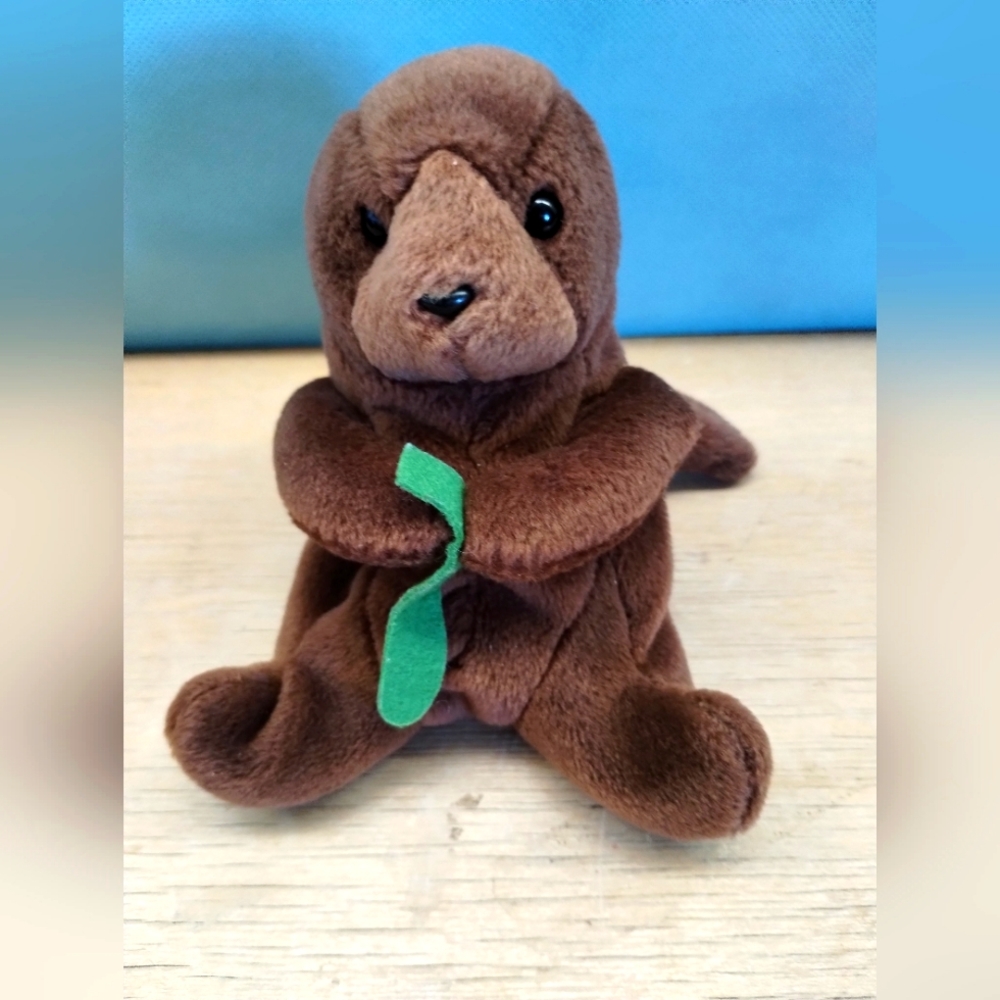 ✓Ty Beanie Baby Seaweed the Otter, 1996, Rare, Retired  - Picture 2 of 13